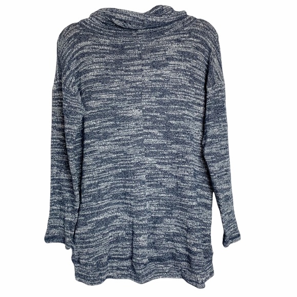 Aerie Oversized Cowl Neck Pullover Blue Space Dye - Picture 4 of 5